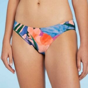 Kona Sol Tropical Watercolor Floral Medium Coverage Hipster Bikini Bottom M #